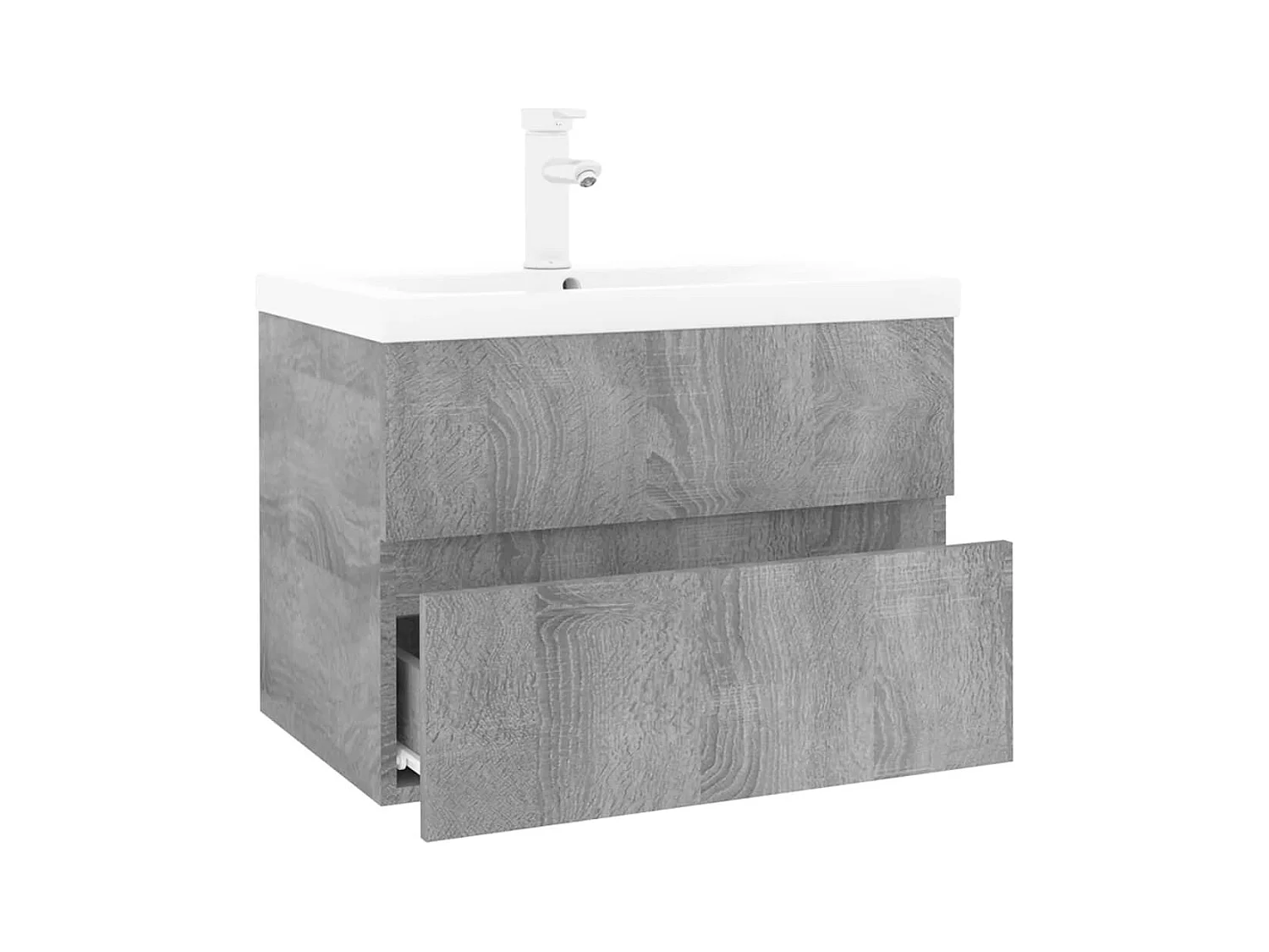 Prolenta Premium -  Meuble lavabo avec bassin intégré Sonoma gris Bois d'ingénierie