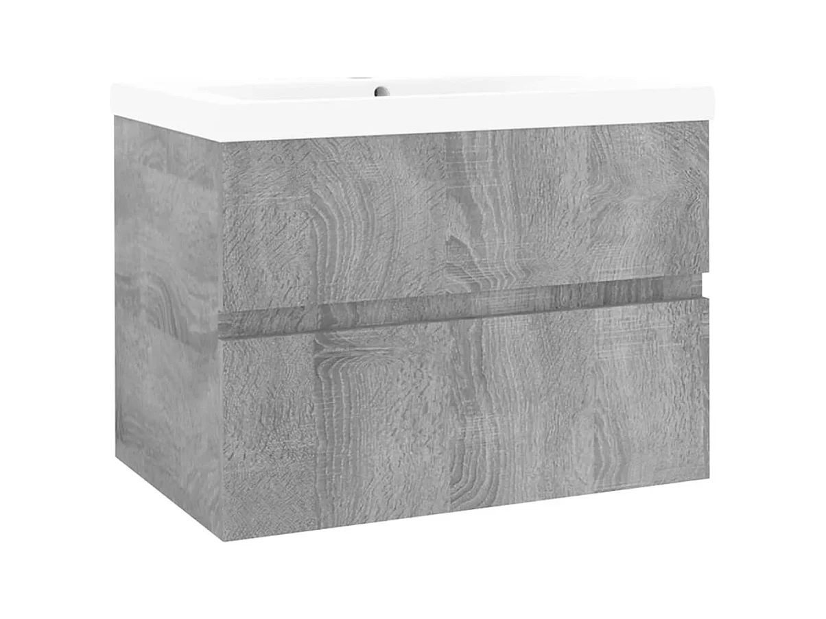 Prolenta Premium -  Meuble lavabo avec bassin intégré Sonoma gris Bois d'ingénierie