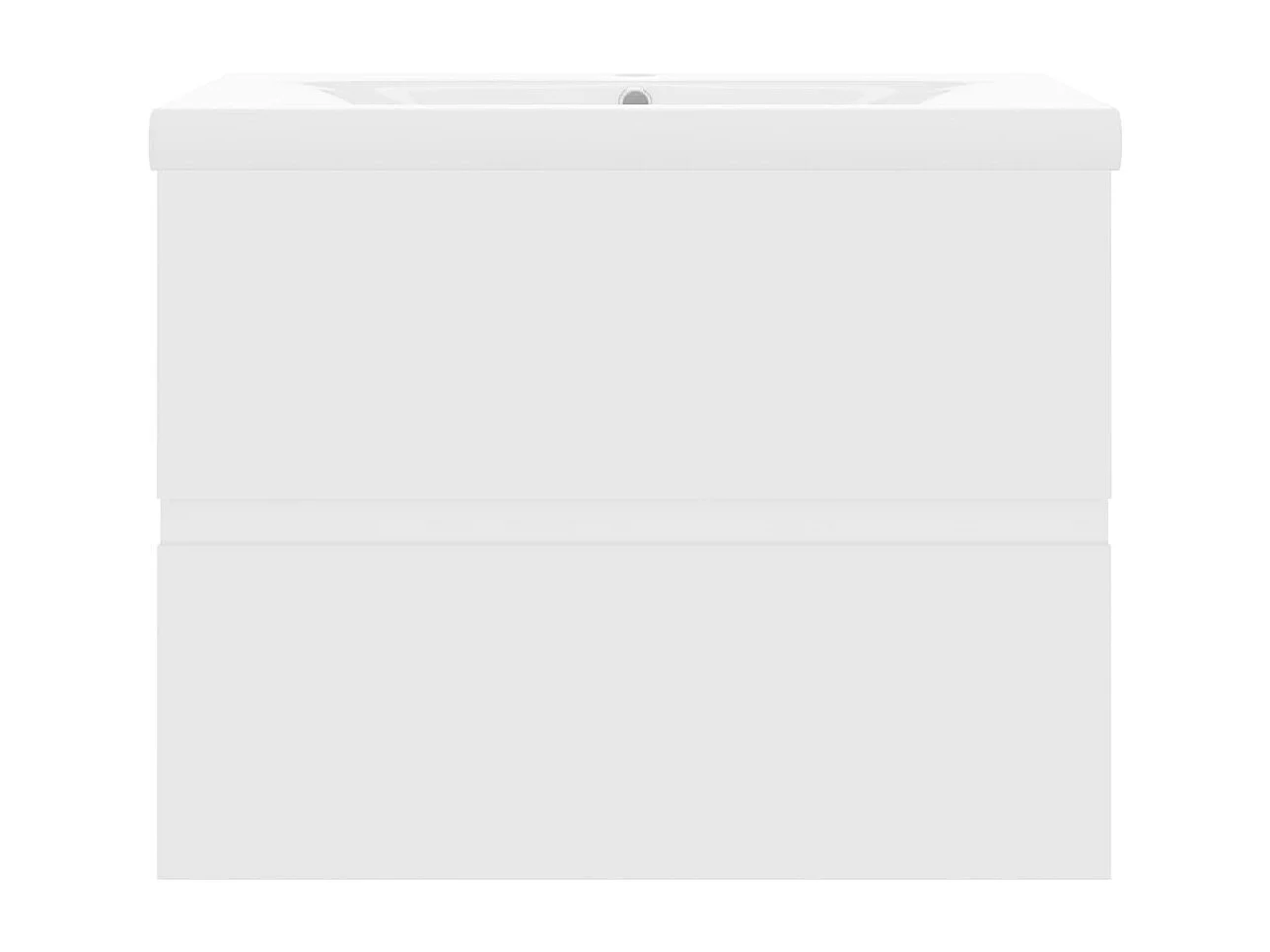 Prolenta Premium -  Waschbeckenunterschrank mit Einbaubecken Weiß Holzwerkstoff