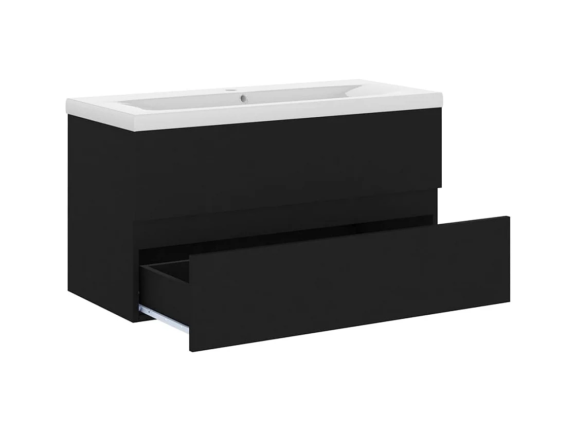 Prolenta Premium -  Mueble con lavabo madera de ingeniería negro