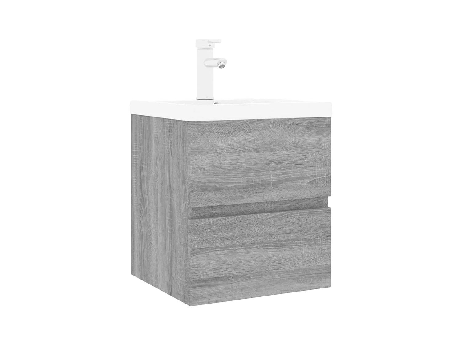 Prolenta Premium -  Meuble lavabo avec bassin intégré Sonoma gris Bois d'ingénierie