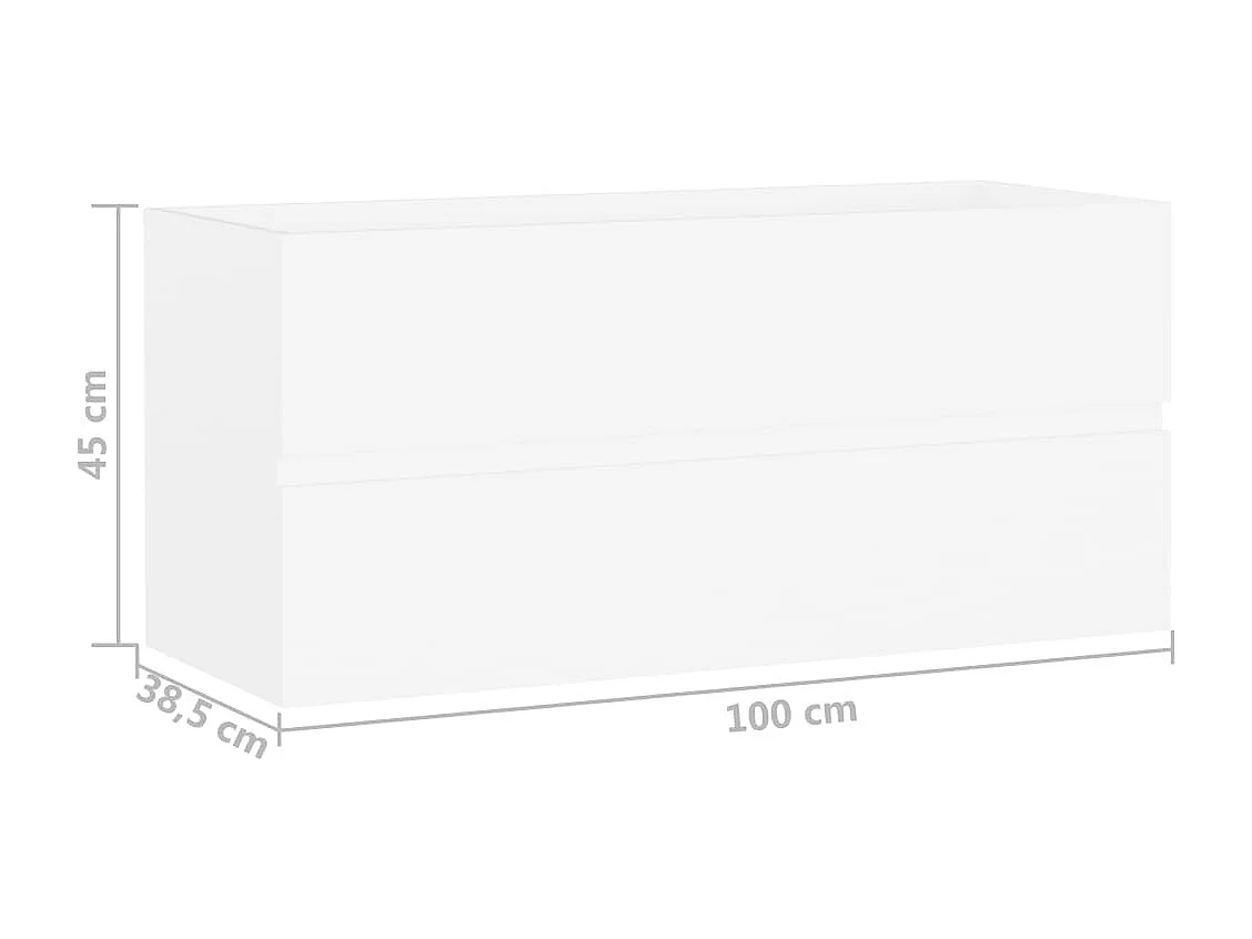 Prolenta Premium -  Waschbeckenunterschrank Weiß 100x38,5x45 cm Holzwerkstoff