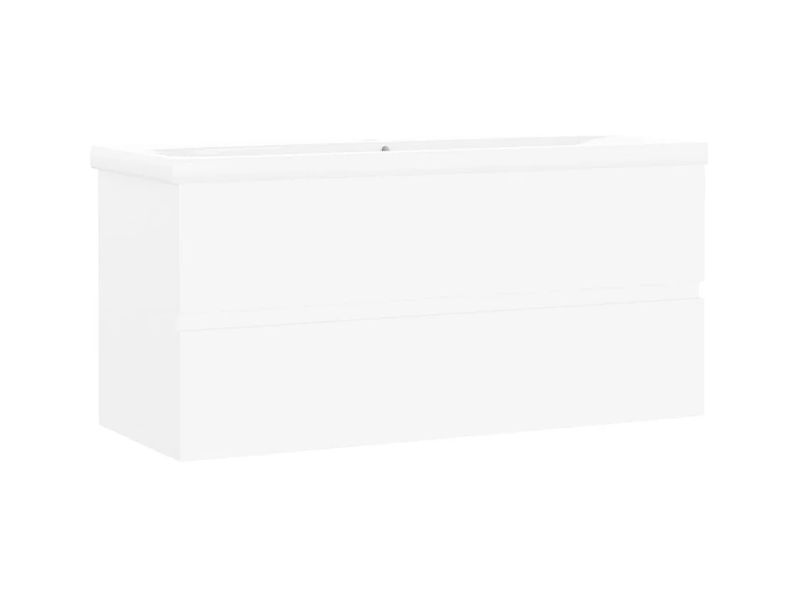 Prolenta Premium -  Armoire d'évier avec lavabo intégré Blanc Aggloméré