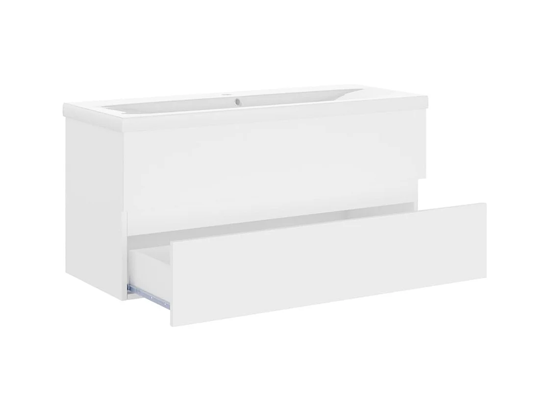 Prolenta Premium -  Armoire d'évier avec lavabo intégré Blanc Aggloméré