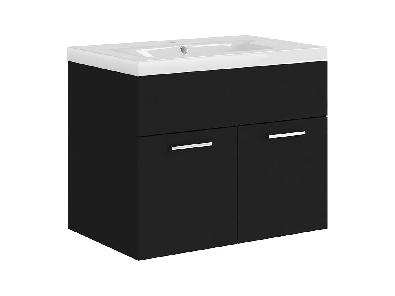 Prolenta Premium -  Mobile Bagno con Lavabo Integrato Nero in Truciolato