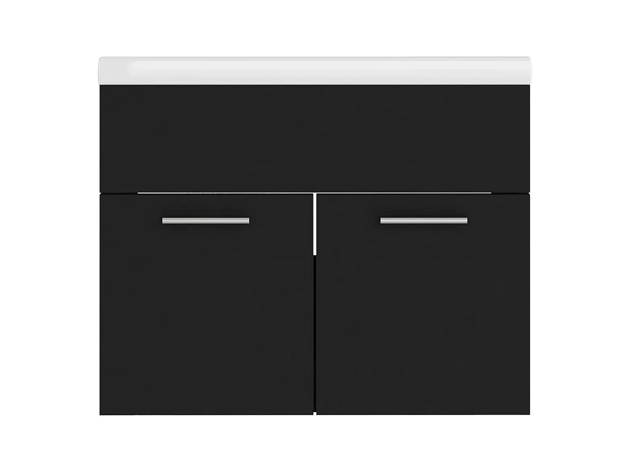 Prolenta Premium -  Mobile Bagno con Lavabo Integrato Nero in Truciolato