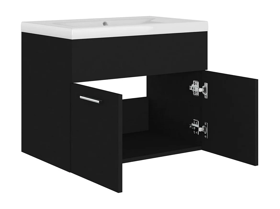 Prolenta Premium -  Mobile Bagno con Lavabo Integrato Nero in Truciolato