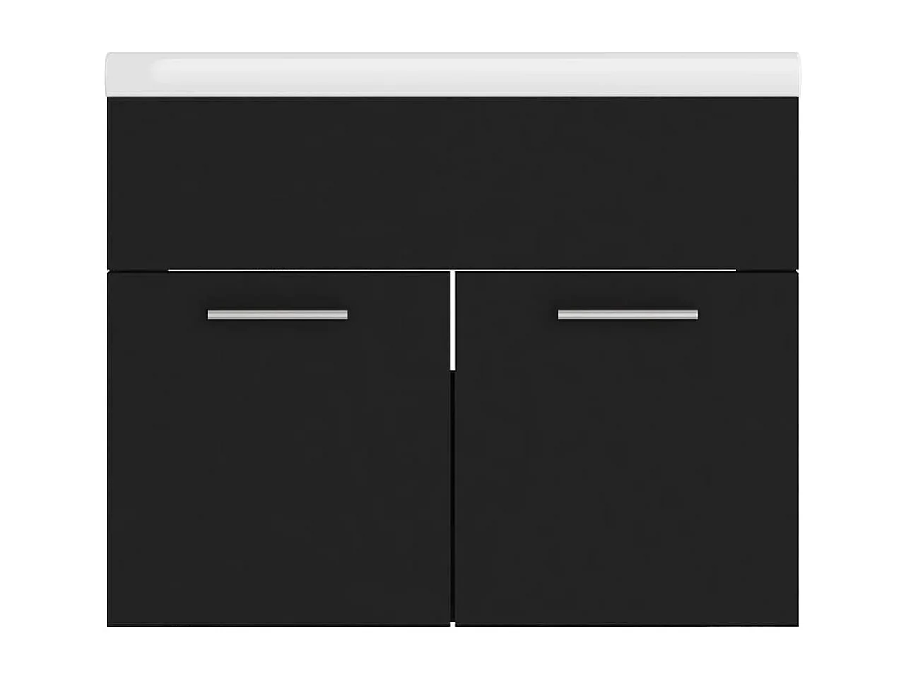 Prolenta Premium -  Mobile Bagno con Lavabo Integrato Nero in Truciolato