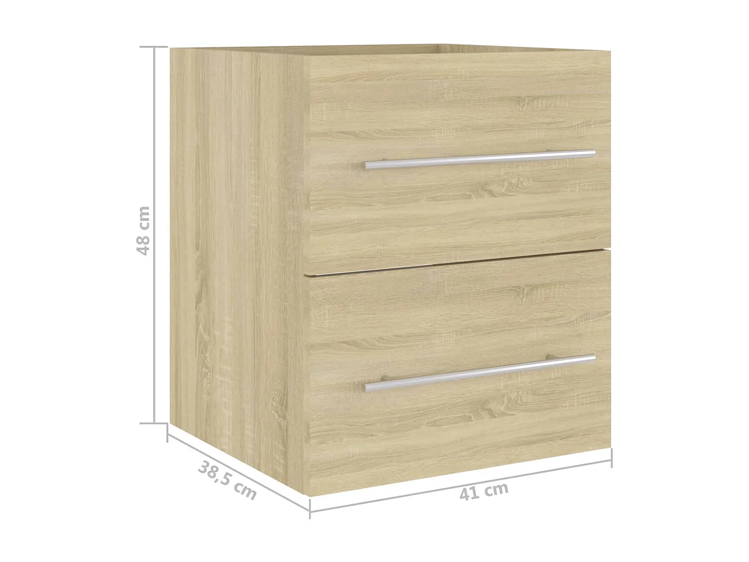 Prolenta Premium -  Waschbeckenunterschrank Sonoma-Eiche 41x38,5x48cm Holzwerkstoff
