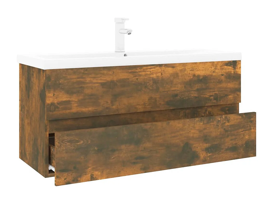 Prolenta Premium -  Mobile Bagno con Lavabo Integrato Rovere Fumo Legno Multistrato