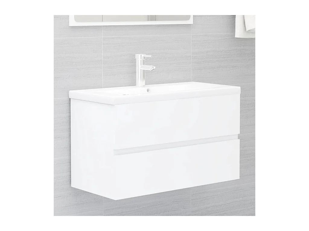 Prolenta Premium -  Waschbeckenunterschrank Weiß 80x38,5x45 cm Holzwerkstoff