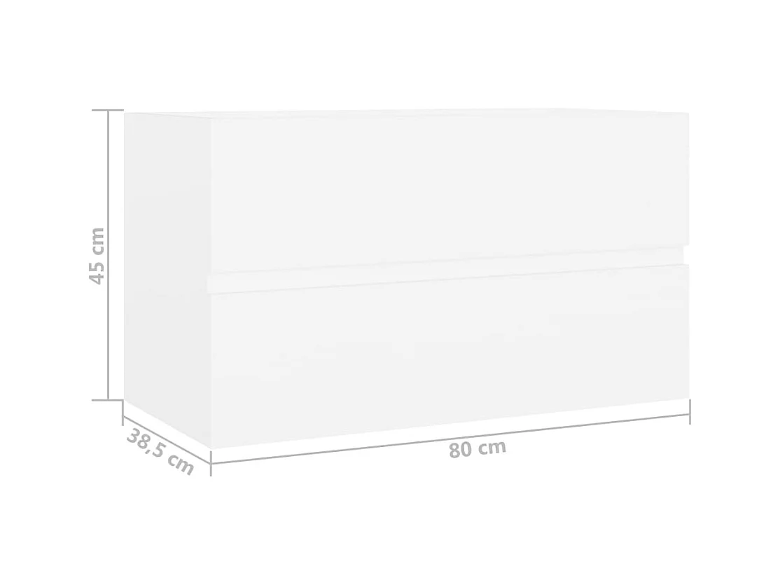 Prolenta Premium -  Waschbeckenunterschrank Weiß 80x38,5x45 cm Holzwerkstoff