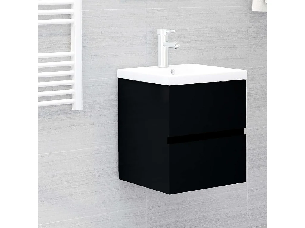 Prolenta Premium -  Mobile Lavabo Nero 41x38,5x45 cm in Legno Multistrato
