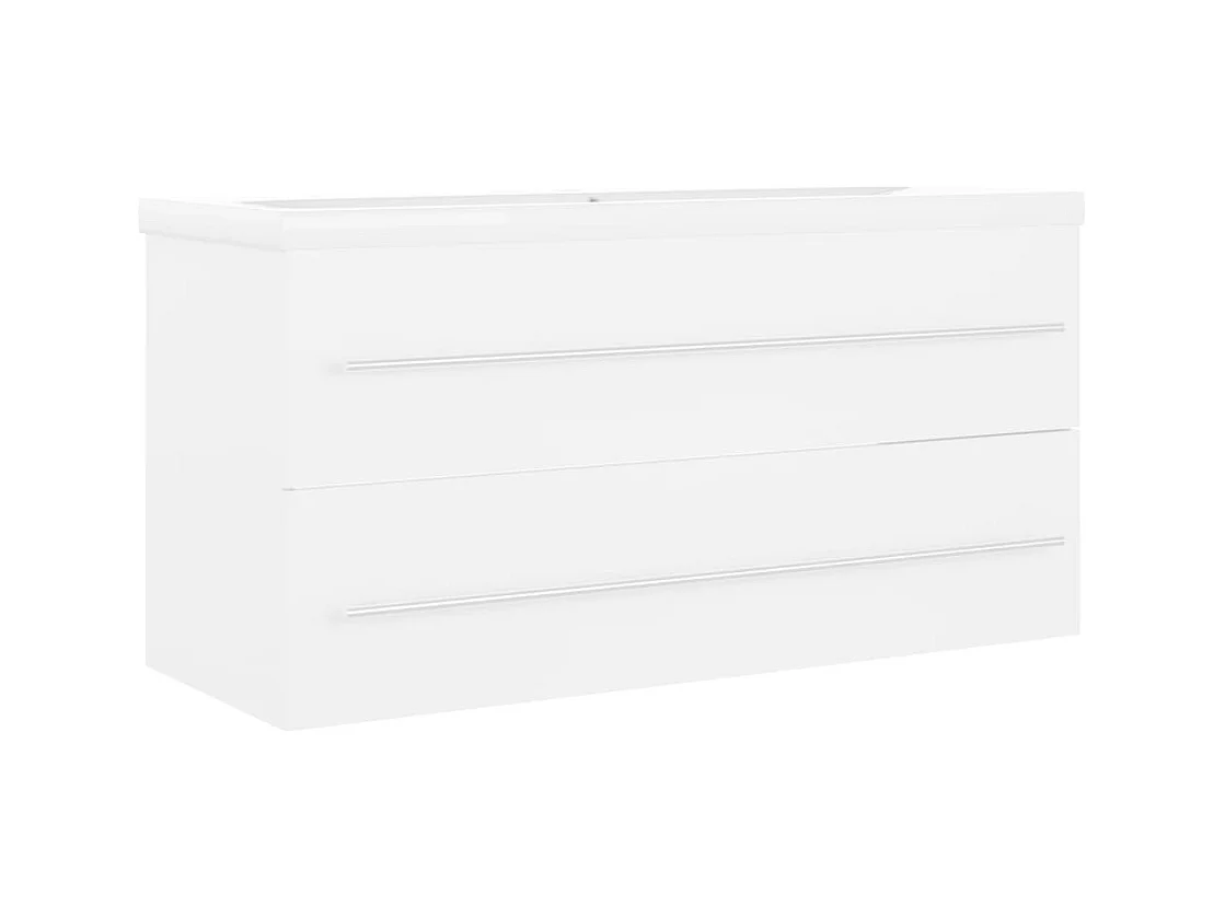 Prolenta Premium -  Armoire d'évier avec lavabo intégré Blanc Aggloméré