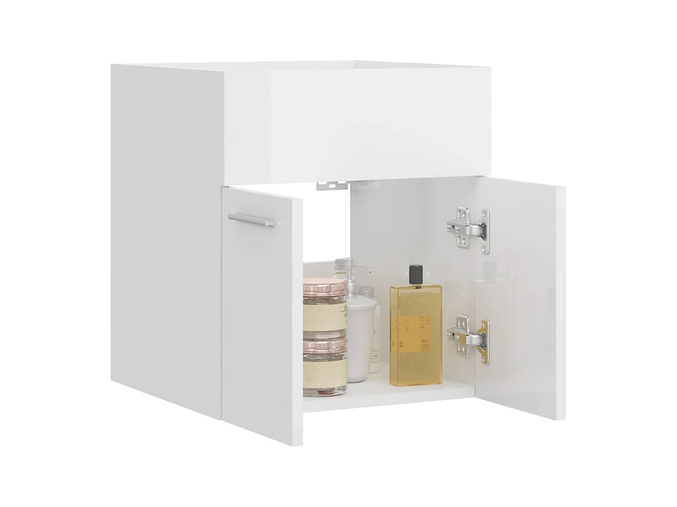 Prolenta Premium -  Armoire d'évier Blanc brillant 41x38,5x46 cm Aggloméré