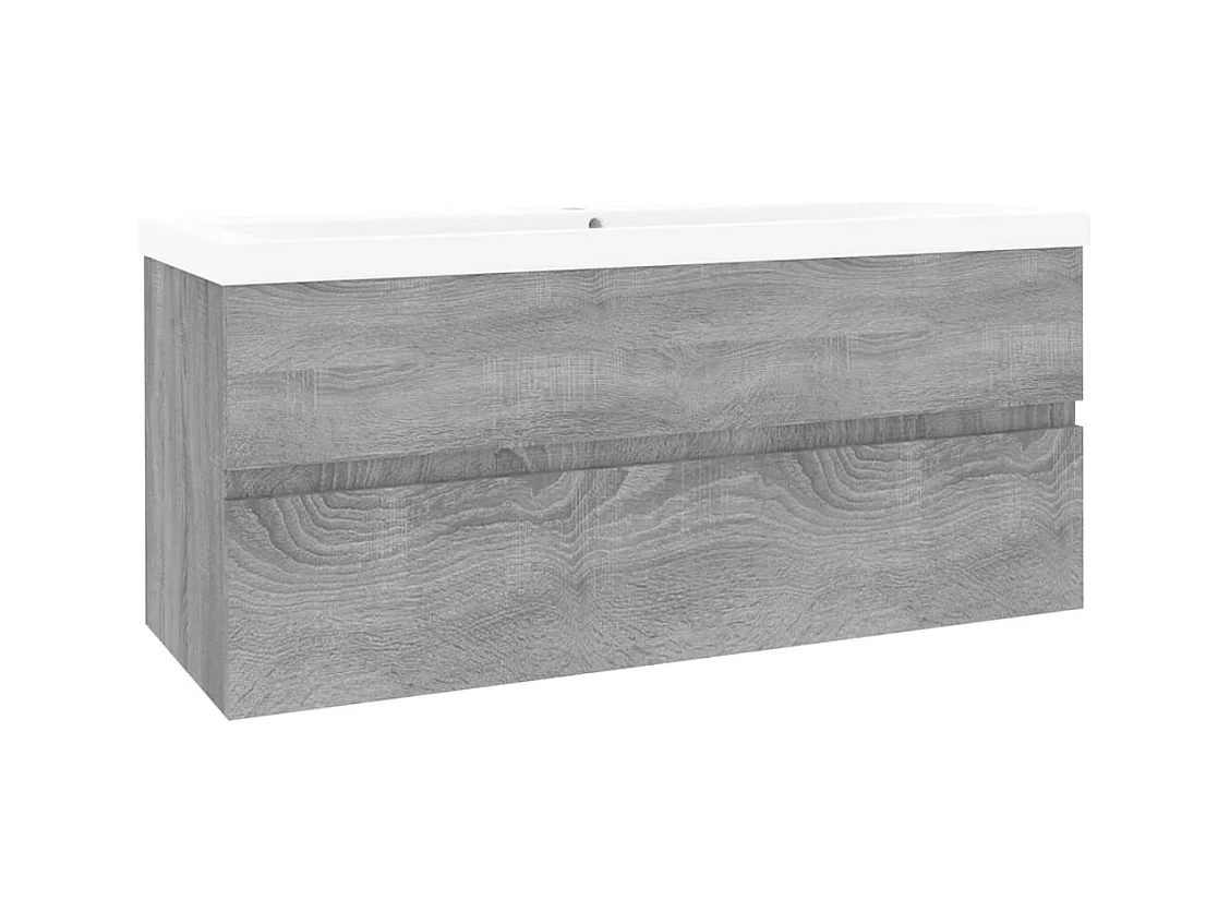 Prolenta Premium -  Meuble lavabo avec bassin intégré Sonoma gris Bois d'ingénierie