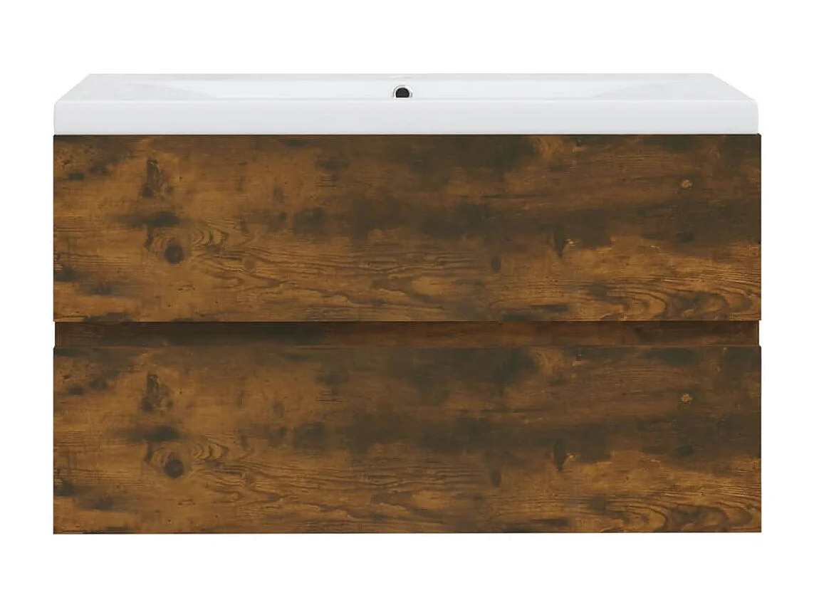 Prolenta Premium -  Mueble de baño con lavabo madera contrachapada roble ahumado