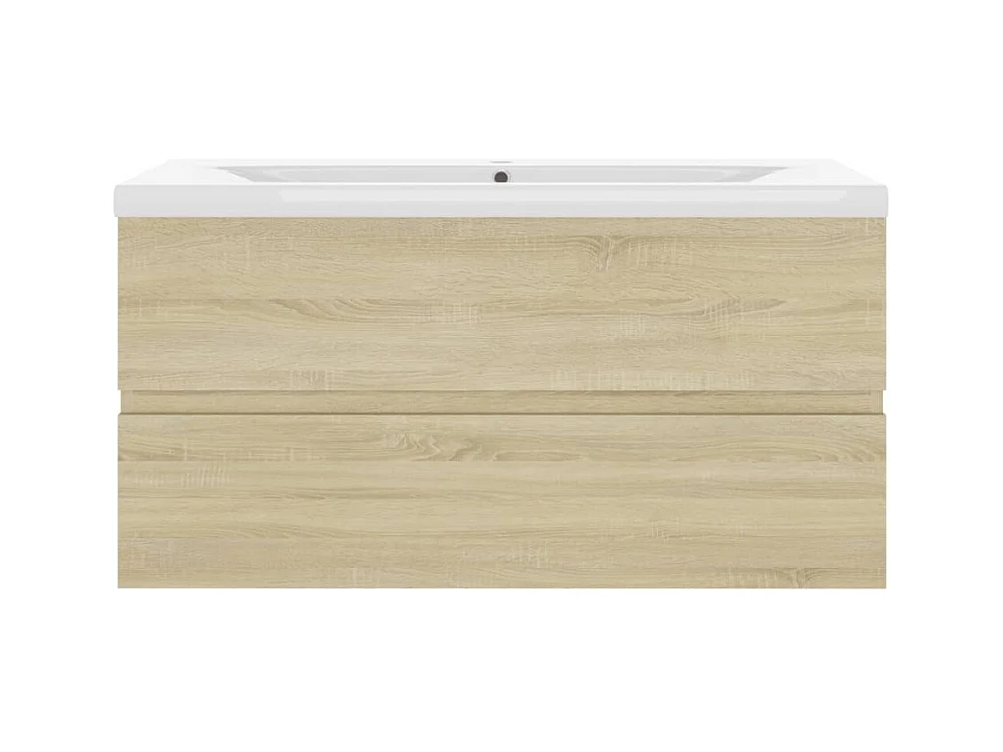 Prolenta Premium -  Armoire d'évier et lavabo intégré Chêne sonoma Bois ingénierie