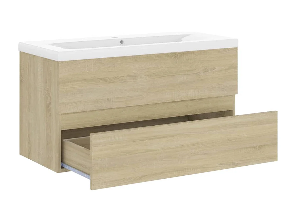 Prolenta Premium -  Armoire d'évier et lavabo intégré Chêne sonoma Bois ingénierie