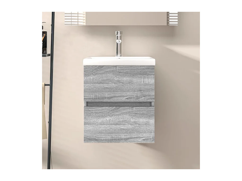 Prolenta Premium -  Armoire de lavabo Sonoma gris 41x38,5x45 cm Bois d'ingénierie