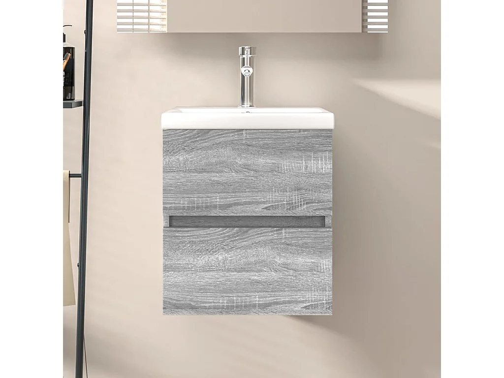 Prolenta Premium -  Mobile Lavabo Grigio Sonoma 41x38,5x45 cm in Legno Multistrato