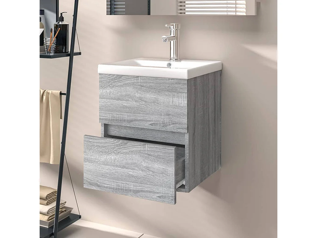 Prolenta Premium -  Mobile Lavabo Grigio Sonoma 41x38,5x45 cm in Legno Multistrato