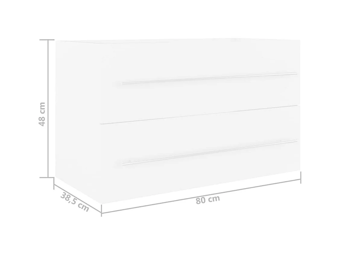 Prolenta Premium -  Waschbeckenunterschrank Weiß 80x38,5x48 cm Holzwerkstoff