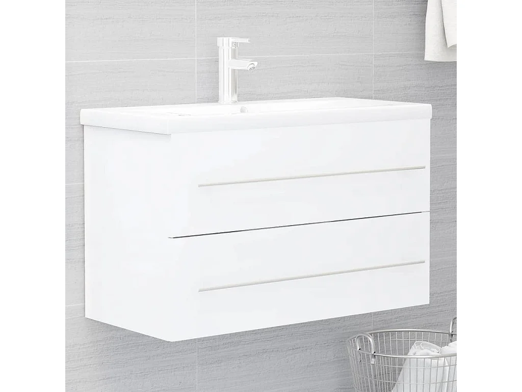 Prolenta Premium -  Armoire d'évier Blanc 80x38,5x48 cm Aggloméré