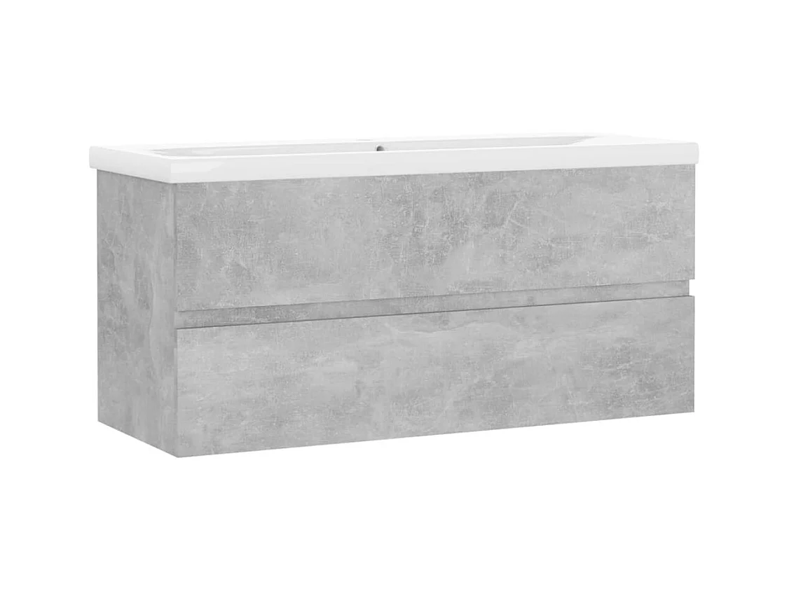 Prolenta Premium -  Armoire d'évier avec lavabo intégré Gris béton Aggloméré