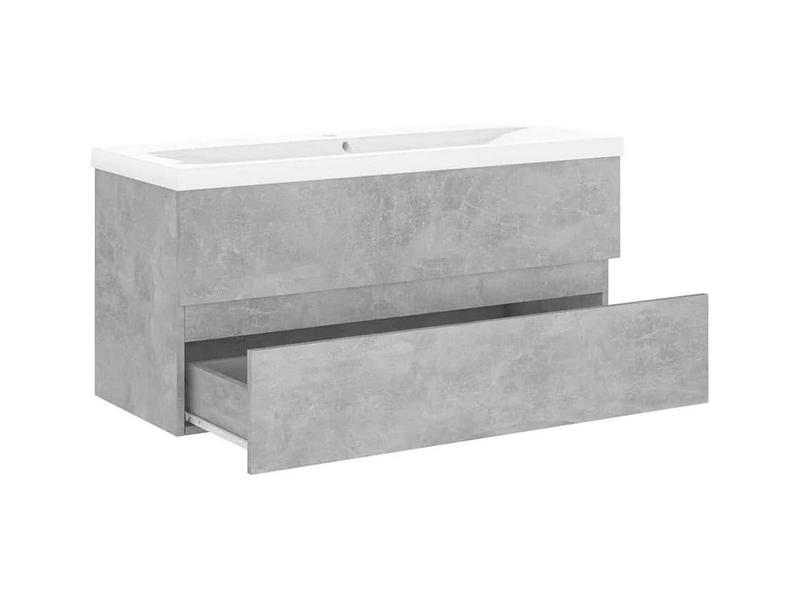 Prolenta Premium -  Armoire d'évier avec lavabo intégré Gris béton Aggloméré