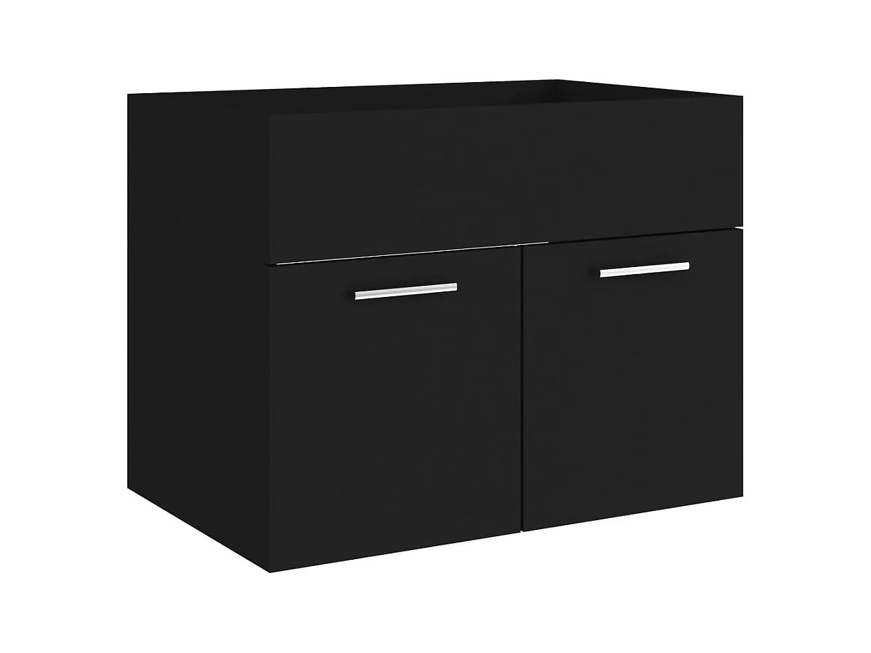 Prolenta Premium -  Waschbeckenunterschrank Schwarz 60x38,5x46 cm Holzwerkstoff