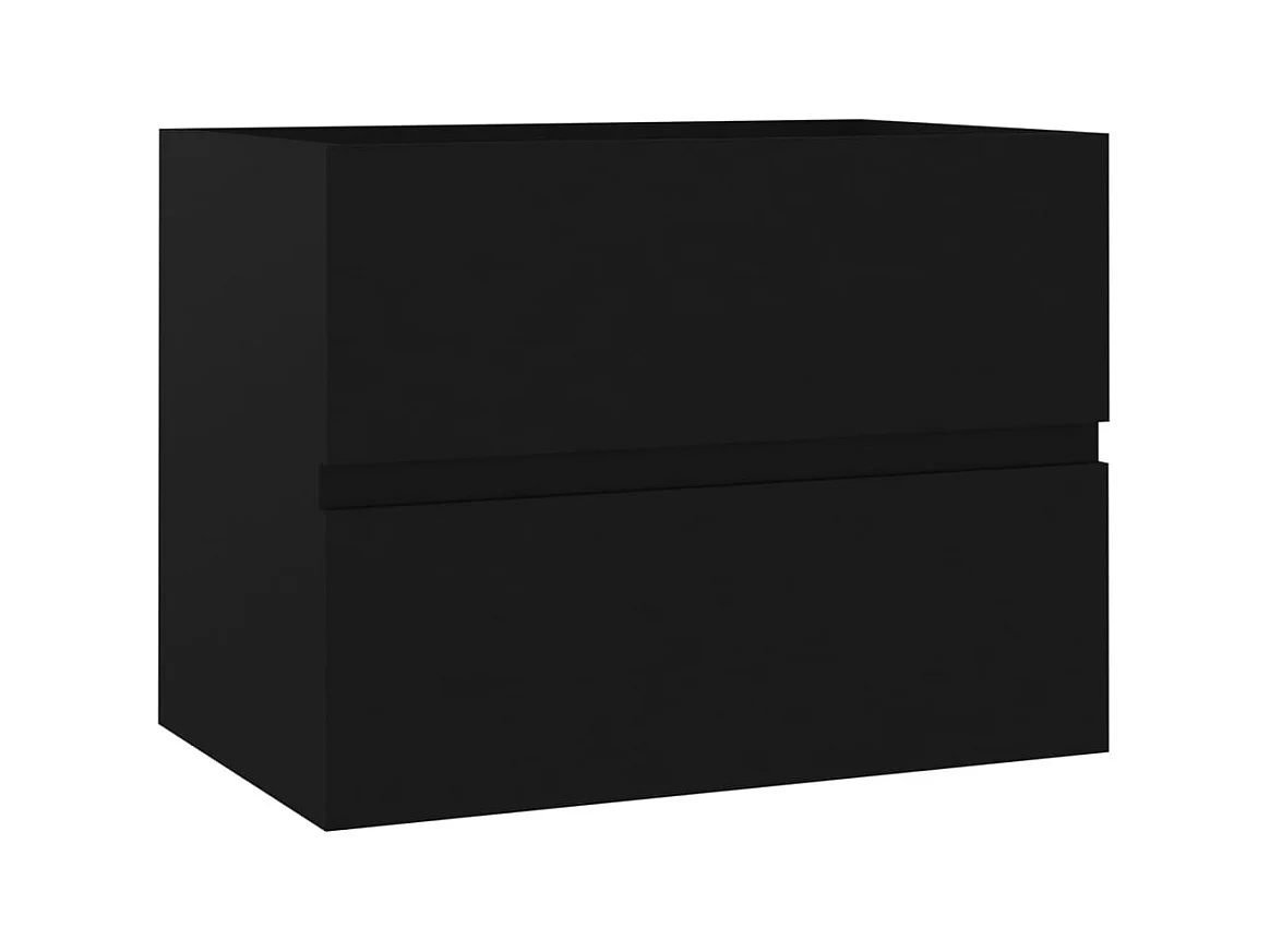 Prolenta Premium -  Armoire d'évier avec lavabo intégré Noir Aggloméré