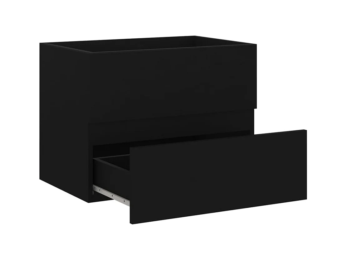 Prolenta Premium -  Armoire d'évier avec lavabo intégré Noir Aggloméré