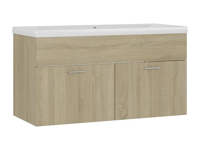 Prolenta Premium -  Armoire d'évier et lavabo intégré Chêne sonoma Bois ingénierie