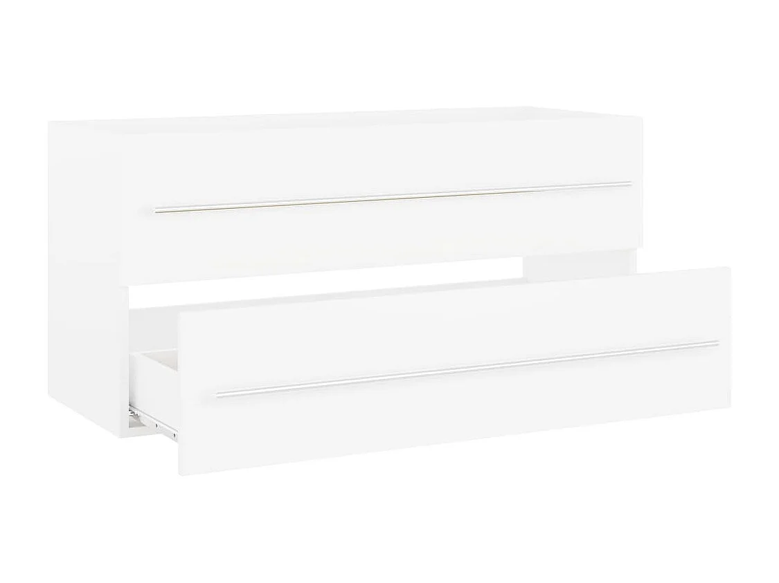 Prolenta Premium -  Waschbeckenunterschrank Weiß 100x38,5x48 cm Holzwerkstoff