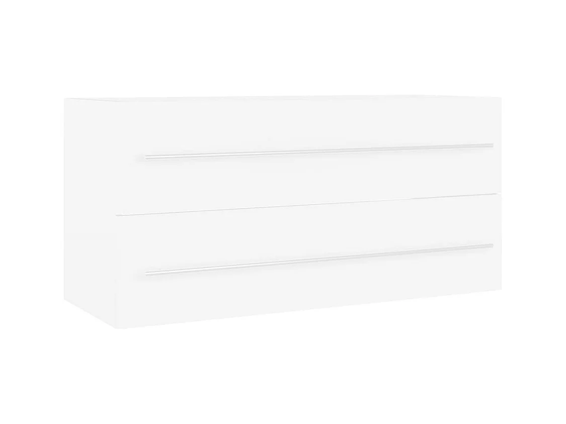 Prolenta Premium -  Armario para lavabo madera contrachapada blanco 100x38,5x48 cm