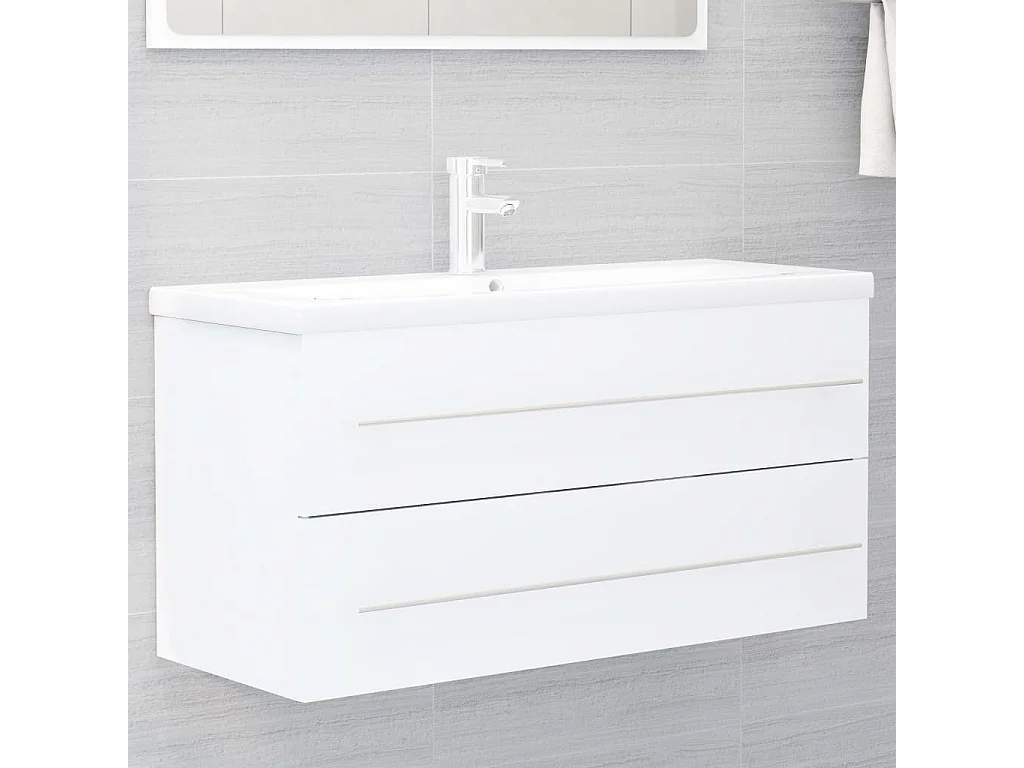 Prolenta Premium -  Mobile Lavabo Bianco 100x38,5x48 cm in Legno Multistrato