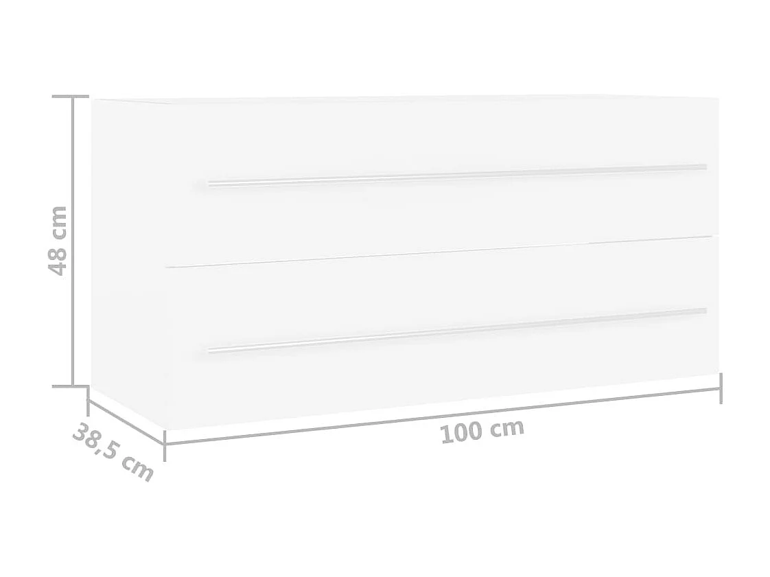 Prolenta Premium -  Mobile Lavabo Bianco 100x38,5x48 cm in Legno Multistrato