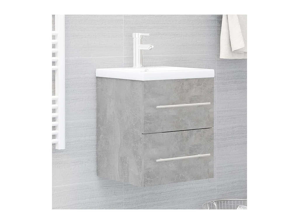Prolenta Premium -  Mobile Lavabo Grigio Cemento 41x38,5x48 cm in Legno Multistrato
