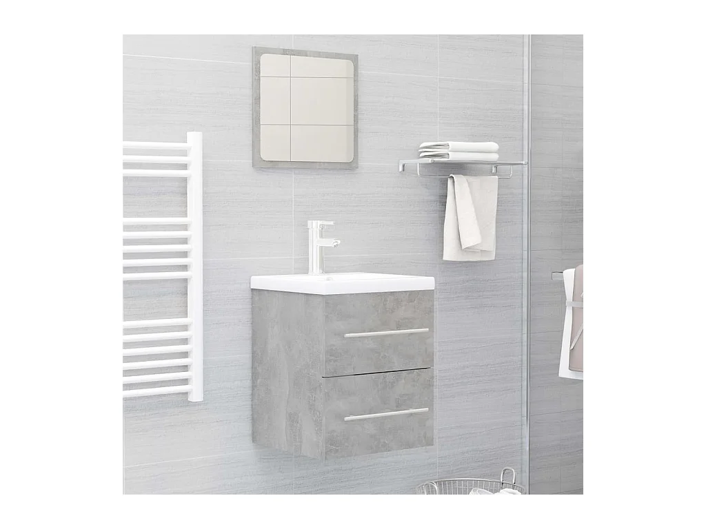 Prolenta Premium -  Mobile Lavabo Grigio Cemento 41x38,5x48 cm in Legno Multistrato