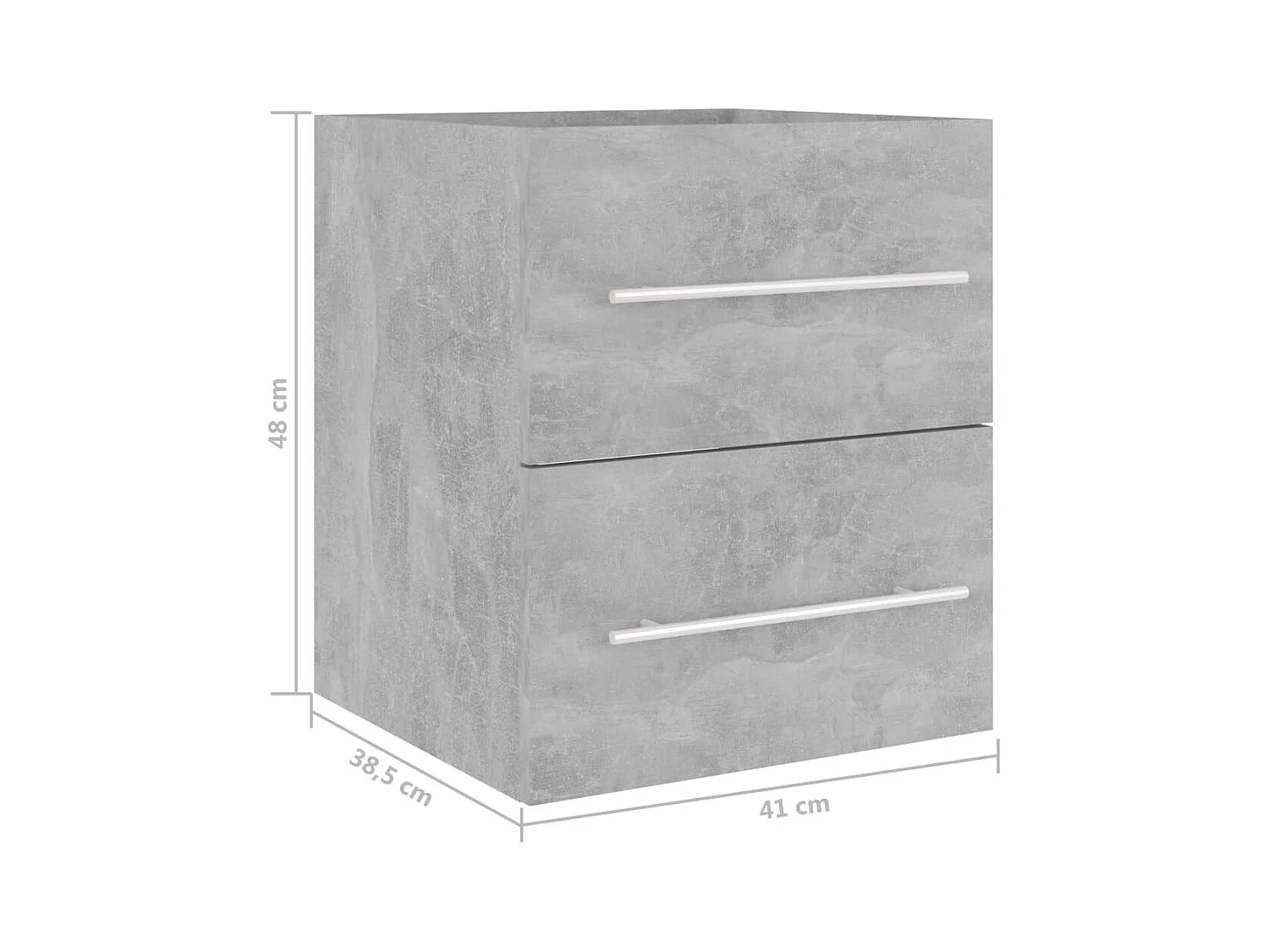 Prolenta Premium -  Mobile Lavabo Grigio Cemento 41x38,5x48 cm in Legno Multistrato