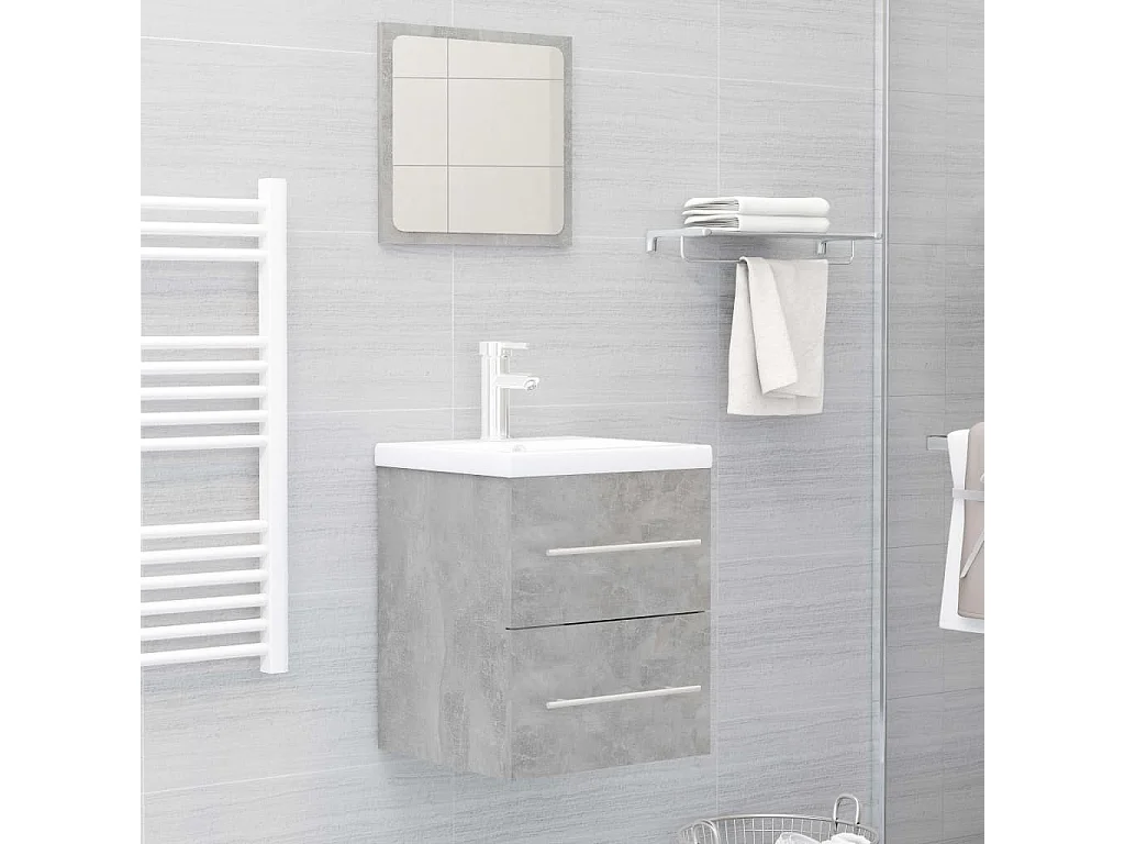 Prolenta Premium -  Mobile Lavabo Grigio Cemento 41x38,5x48 cm in Legno Multistrato