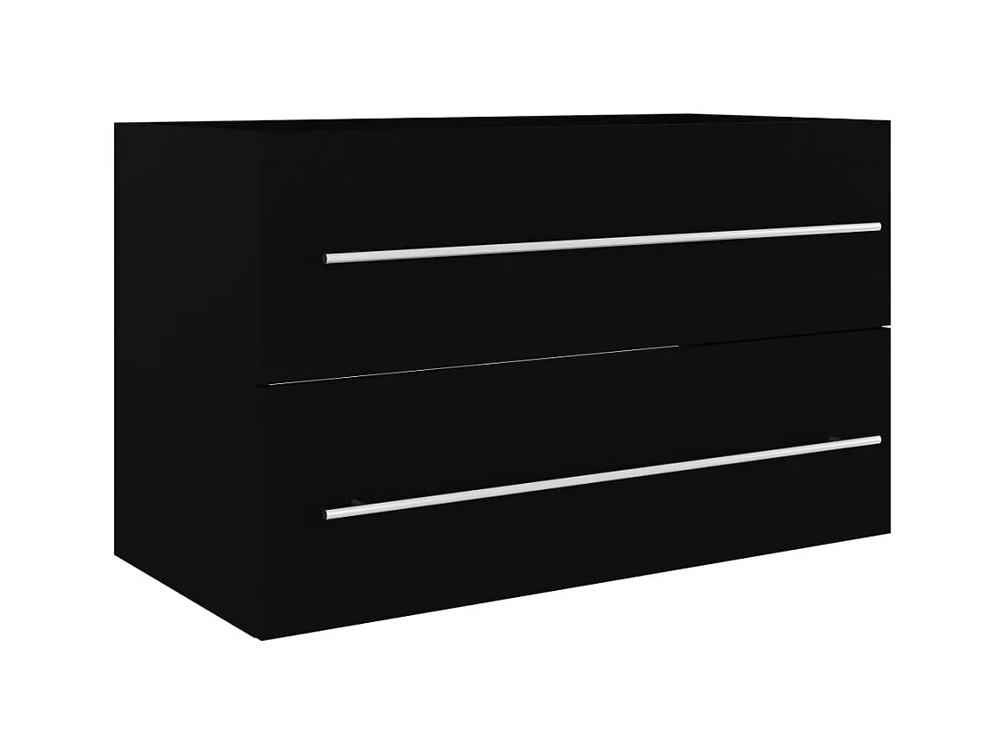 Prolenta Premium -  Armoire d'évier Noir 80x38,5x48 cm Bois d’ingénierie