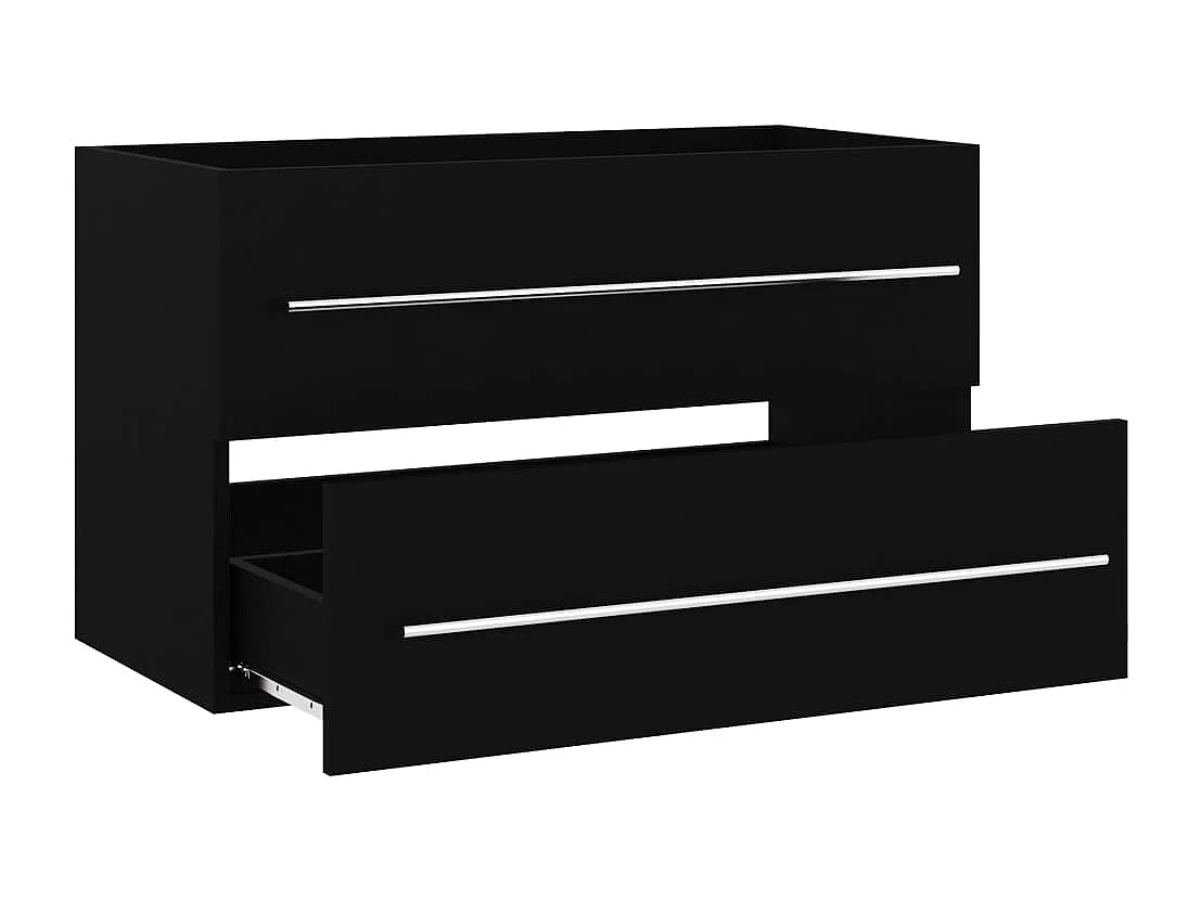 Prolenta Premium -  Armoire d'évier Noir 80x38,5x48 cm Bois d’ingénierie