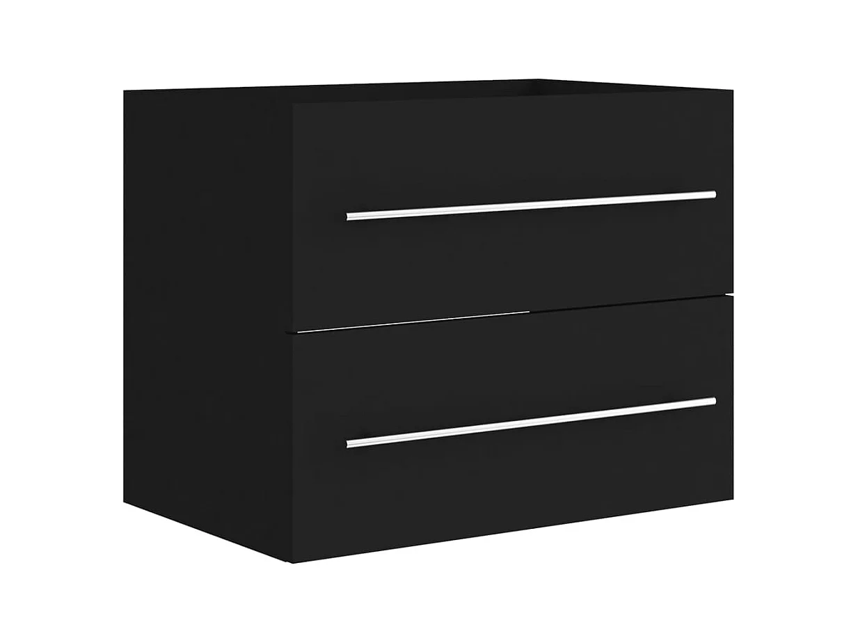 Prolenta Premium -  Armoire d'évier Noir 60x38,5x48 cm Bois d’ingénierie