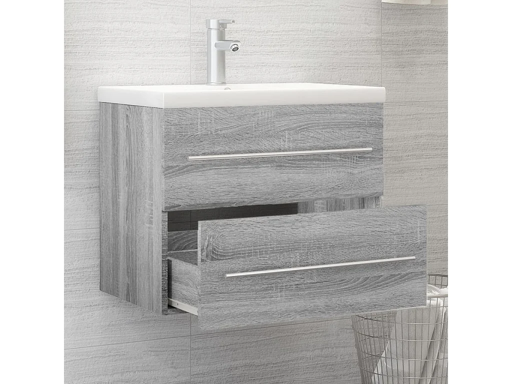 Prolenta Premium -  Armoire de lavabo Sonoma gris 60x38,5x48 cm Bois d'ingénierie