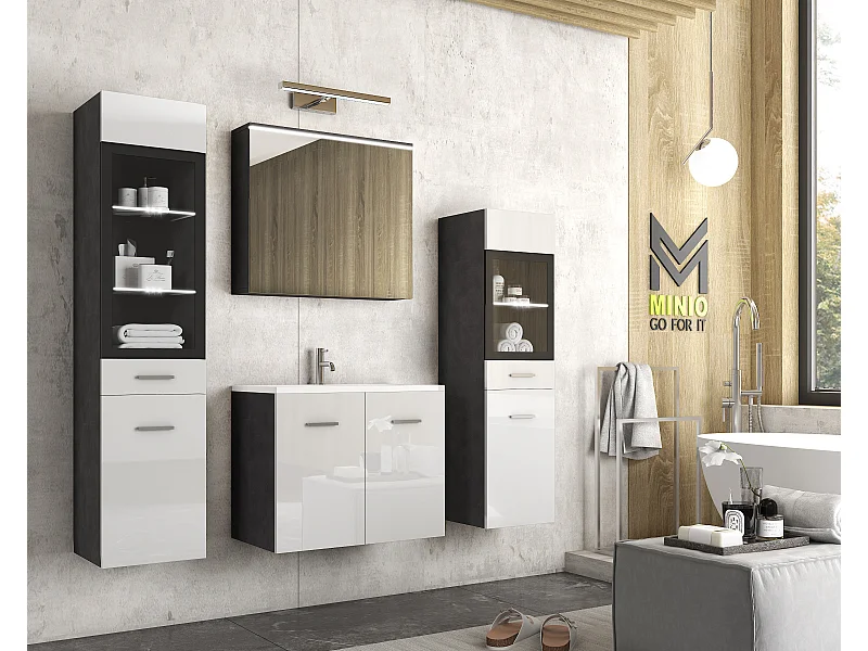 MINIO go for it, Meuble de salle de bain MARIT II en matelas/brillant blanc