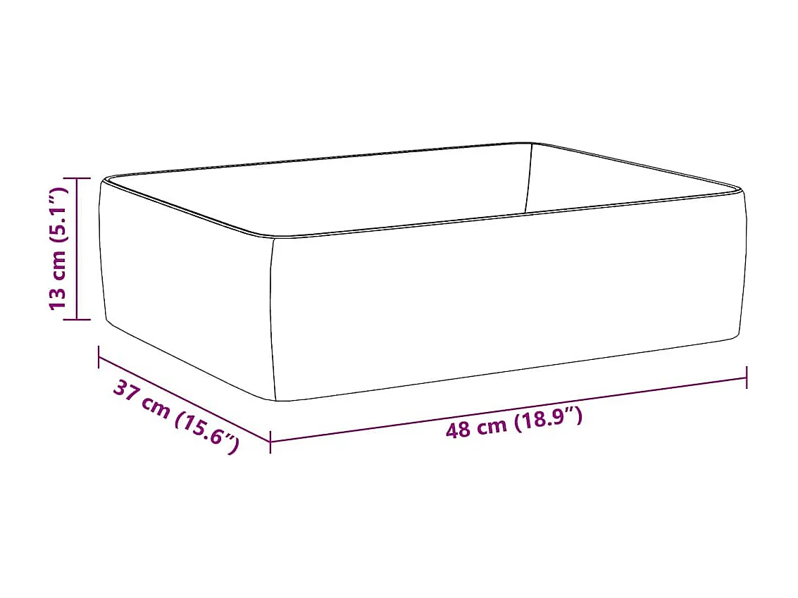 Xylara  Lavabo blanc 48x37x13 cm céramique rectangle