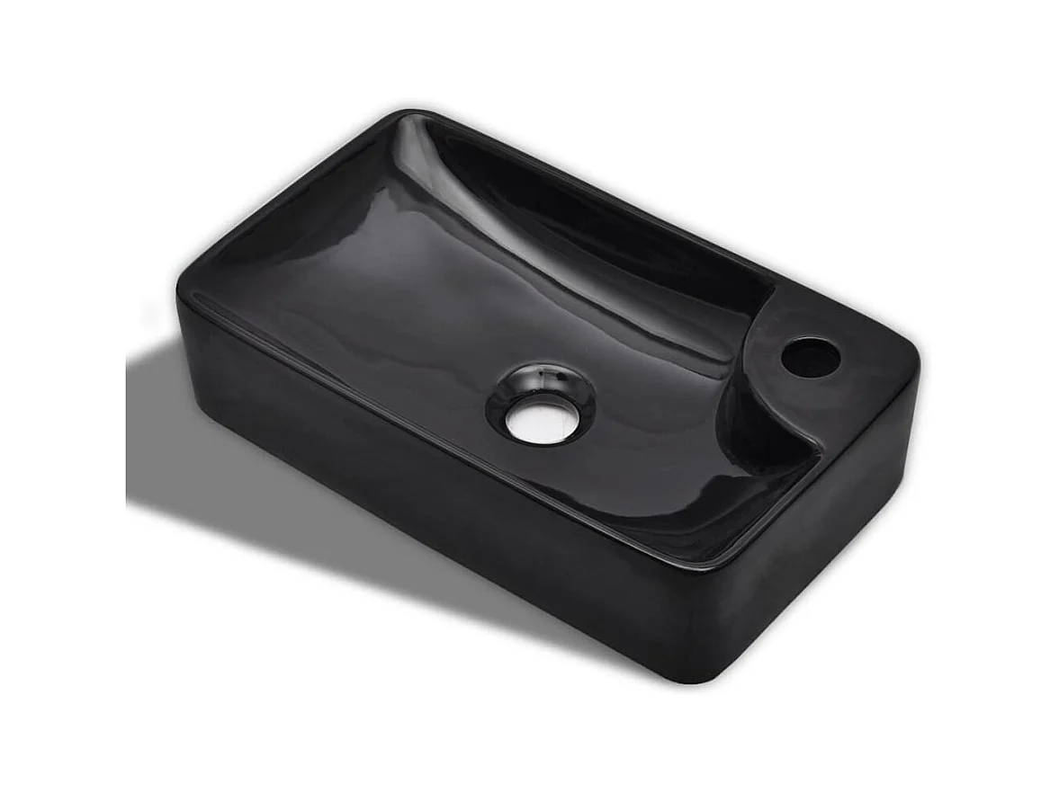 Hatboro  Vasque à trou pour robinet céramique Noir pour salle de bain