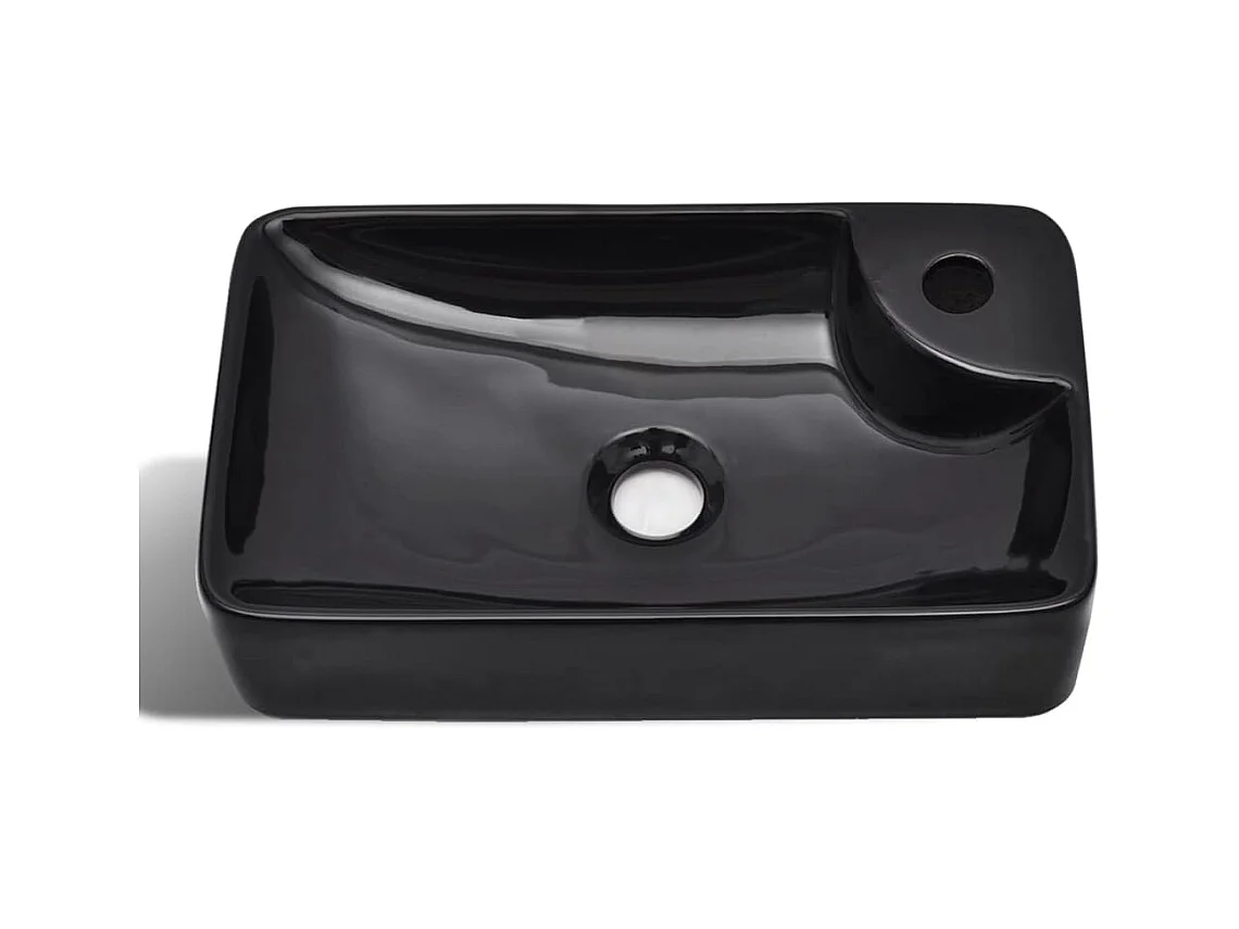 Hatboro  Vasque à trou pour robinet céramique Noir pour salle de bain